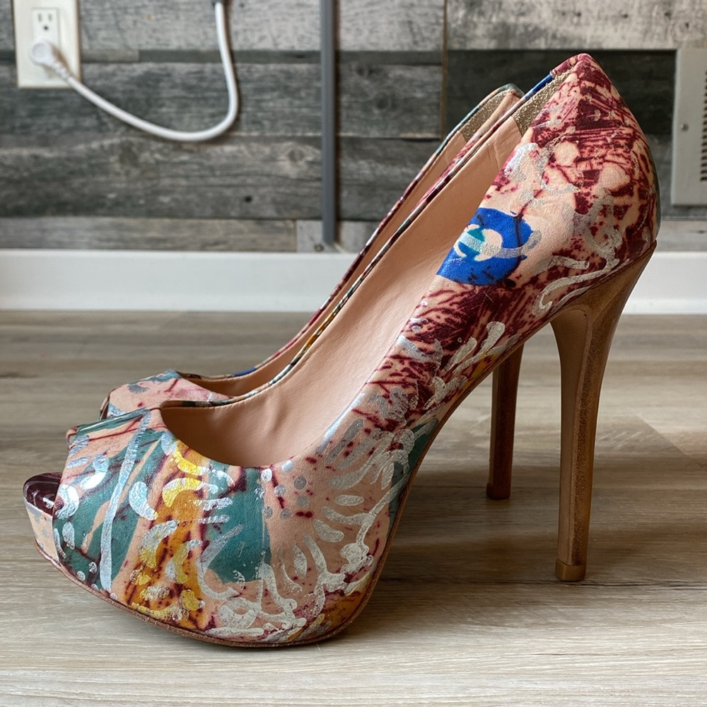 Aldo floral platform heels size 40